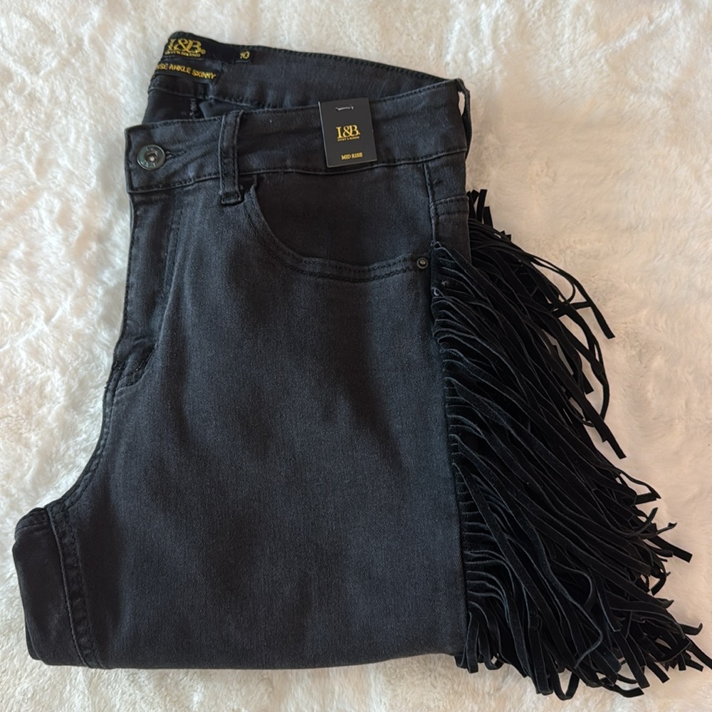 Lucky & Blessed Black Fringe Skinny Jeans - Picture 12 of 12